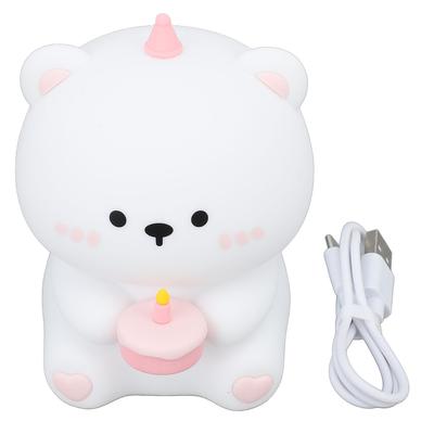 5V Kuchenbär Nachtlicht Helligkeit Einstellbar 1200mAh Wiederaufladbar Silikon Kinderzimmer Nachtlicht für Schlafzimmer Kawaii