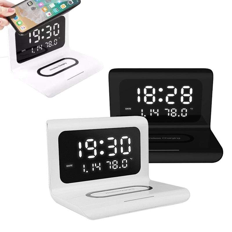 Chargers & Cradles Wireless Phone Chargers Desktop Alarm Clock 3 In 1 For Iphone