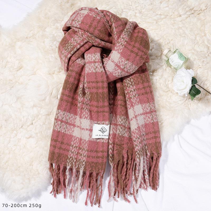 British Style Plaid Scarf Versatile Imitation Cashmere Scarf Shawl Advanced Sense Student Men'S And Women'S Scarf