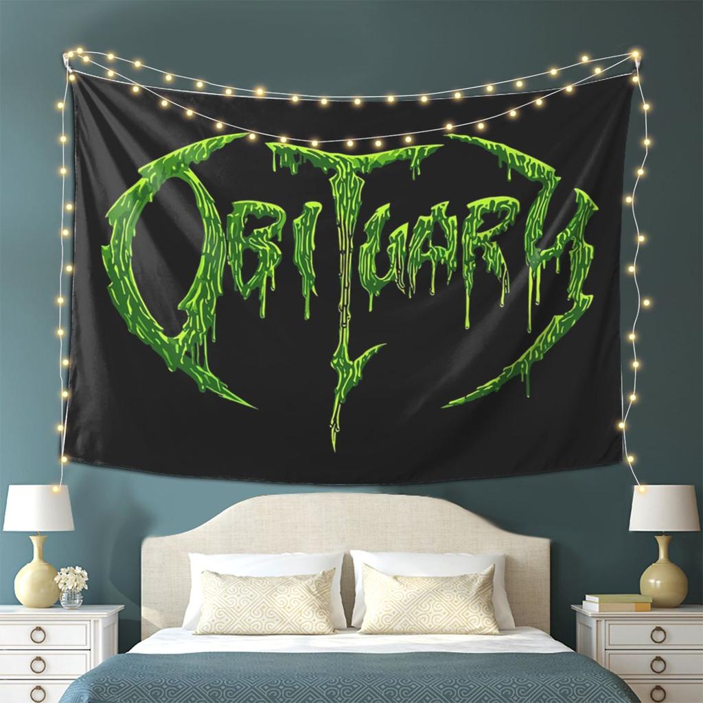 Erwachsenen Nachruf Band Logo Death Metal Trucker Wandteppich Ästhetische Heimdekoration Wandteppiche für Wohnzimmer Schlafzimmer
