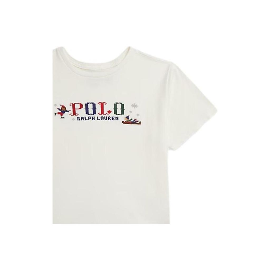 Polo Ralph Lauren Logo Cotton Knit Loose Fit Crew Neck Short Sleeve T-Shirt Kids Tops 313981060-001