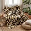 Leopard Print Bow Design Theme Blanket Lightweight Warm Flannel Blanket Decorative Throw Blanket for Home Decoration
