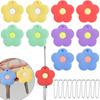 10 Pack Flower Silicone Key Ring Caps Covers Tags Keychain Case Shell Protector Identifier Rings Holder