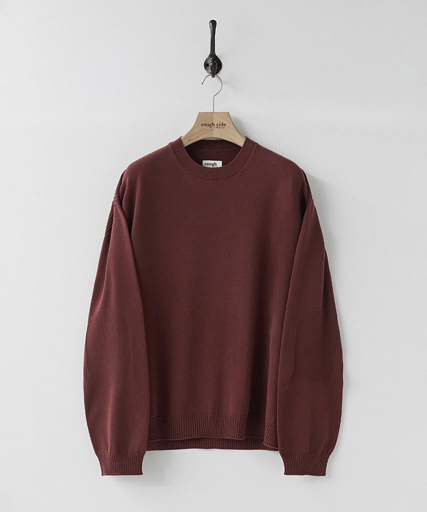 Leopeusaideu Whole Garment Crew Knit Burgundy