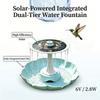 2.8W Solar Fountain Dual-Tier Bird Bath Bird Feeder Fountain Detachable, DIY Water Landscape for Outdoor Garden Pond Bird Bath