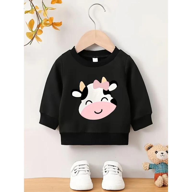 European Size Minimally Printed Pattern, Comfortable and Skin Friendly for 0-3 Year Old Baby , Versatile Baby Round-neck Sweatshirt for Spring