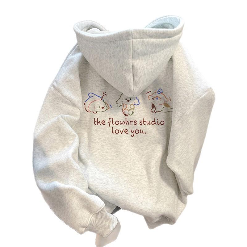 2026 New Hooded Sweater American Design Sense Men's Season Fleece Thickened Women's Long-sleeved Top