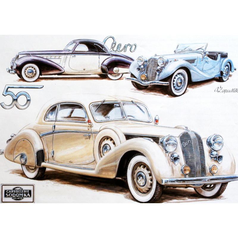 Framed Western Antique Car Poster for Bedroom or Bar Décor