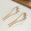 1pc New Fashion U-shaped Metal Hair Clips Ladies Elegant Pearl Ponytail Hair Stick Simple Hairpin Headdress Hair Accessories