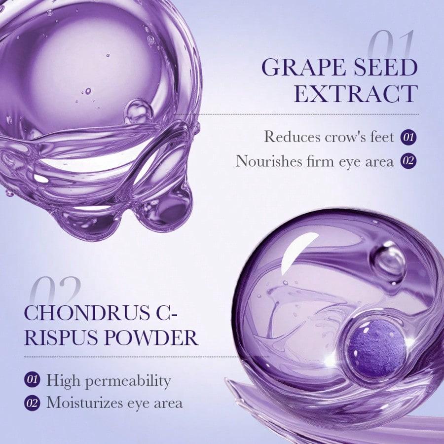 1pc Grape Seed Eye Mask, Eye Care, Moisturizing, Reducing Fine Lines, Improving Dry & Rough Eye Area