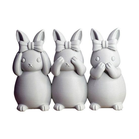 Easter Ornament One-piece Molded 3D Printed Bunny Figure Rabbit серый
