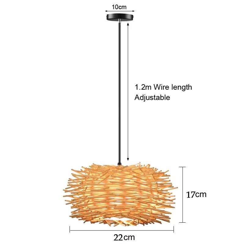 Newest Bamboo Pendant Lamp Ceiling Lights Rattan Wicker Lustre Hand Knit Braiding Suspended Home Dining Braided Indoor Decor Hot