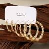 3 Paar Set Creolen Set Bambusförmige Runde Ohrringe Für Frauen Mädchen Gold Silber Farbe Legierung Hyperbel Party Schmuck