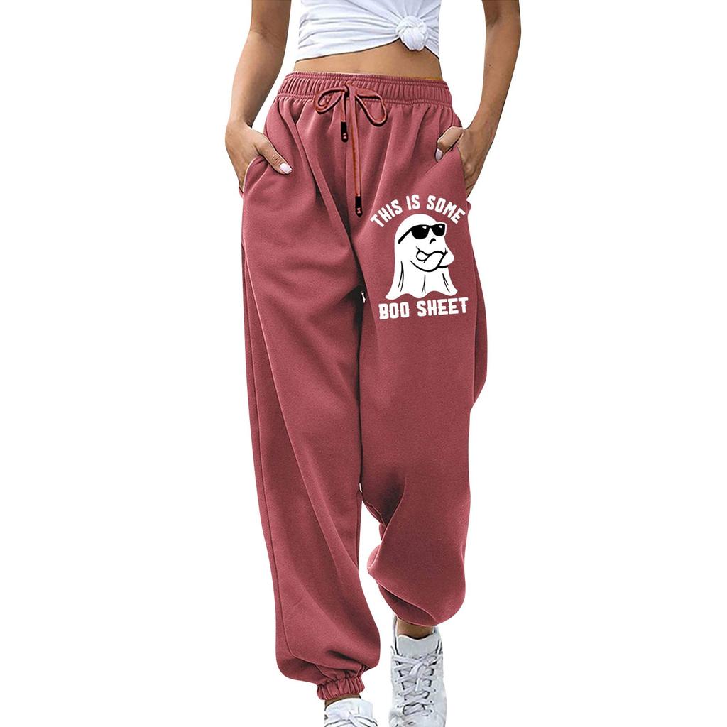 Kadın Spor Kemerli Cepli Moda Patchwork Kontrast Elastik Bel Pantolon Günlük Eşofman Altı