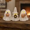 Cute Halloween Decor Ghost Decoration, Light Up Spooky Figurine with LED Pumpkin Night Pumpkin/Lantern for Table Tiered Tray Fireplace Home