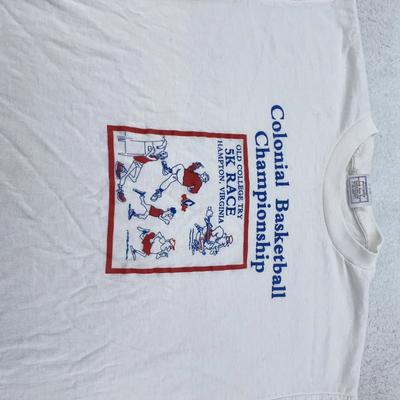 Vintage Colonial Basketball Championship Shirt Tee Medium Old College Try 90s