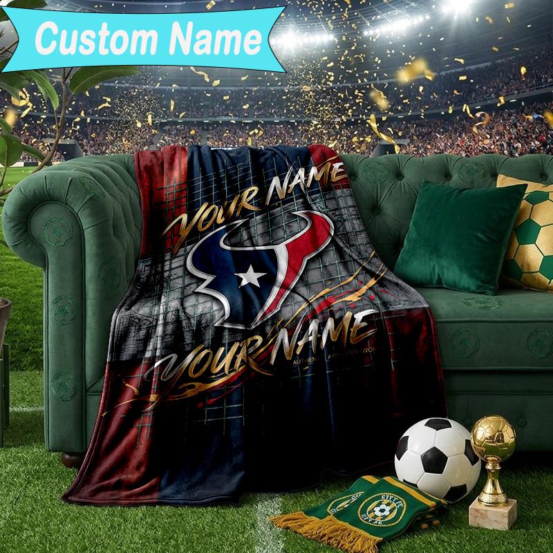 Custom Name Blanket Texans basketball Blanket Bedding Blanket for Travel, Camping, Living Rooms, Offices, Sofas, Fan Christmas gift