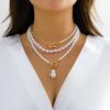 Baroque Pearl Necklace: Creative Irregular Chain for Women's Style.