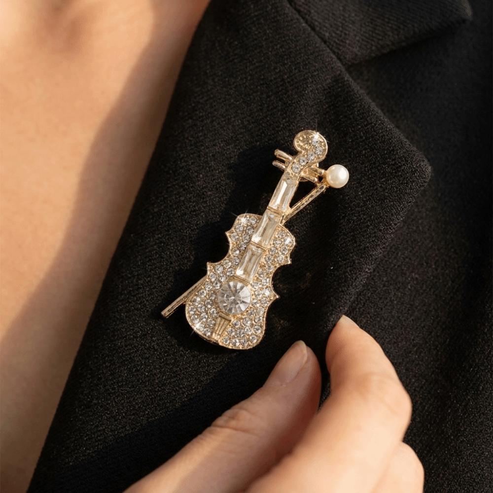 Shinny Crystal Music Accessories Lapel Pin Zinc Zinc Alloy Material Jewelry Decoration For Women