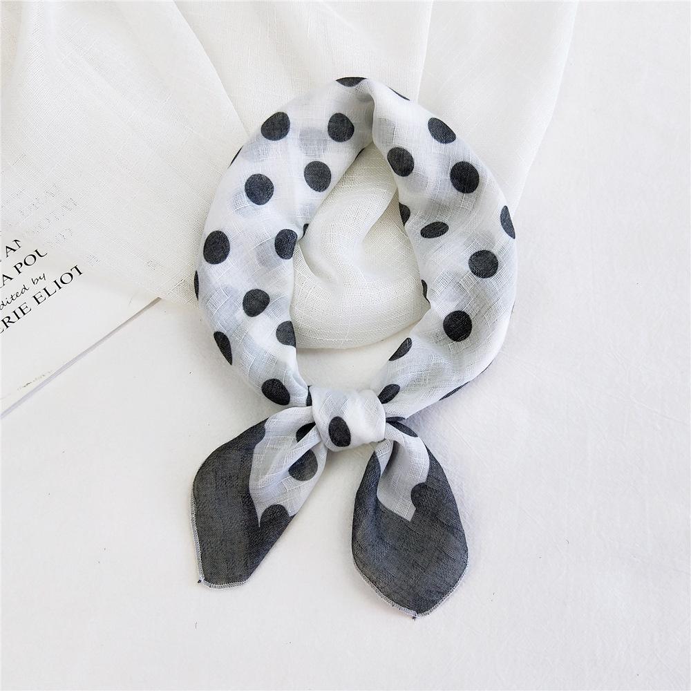 Cotton And Linen Small Square Scarf Silk Scarf Women'S Spring And Autumn New Style Artistic And Versatile Fashionable Temperament Headband Scarf
