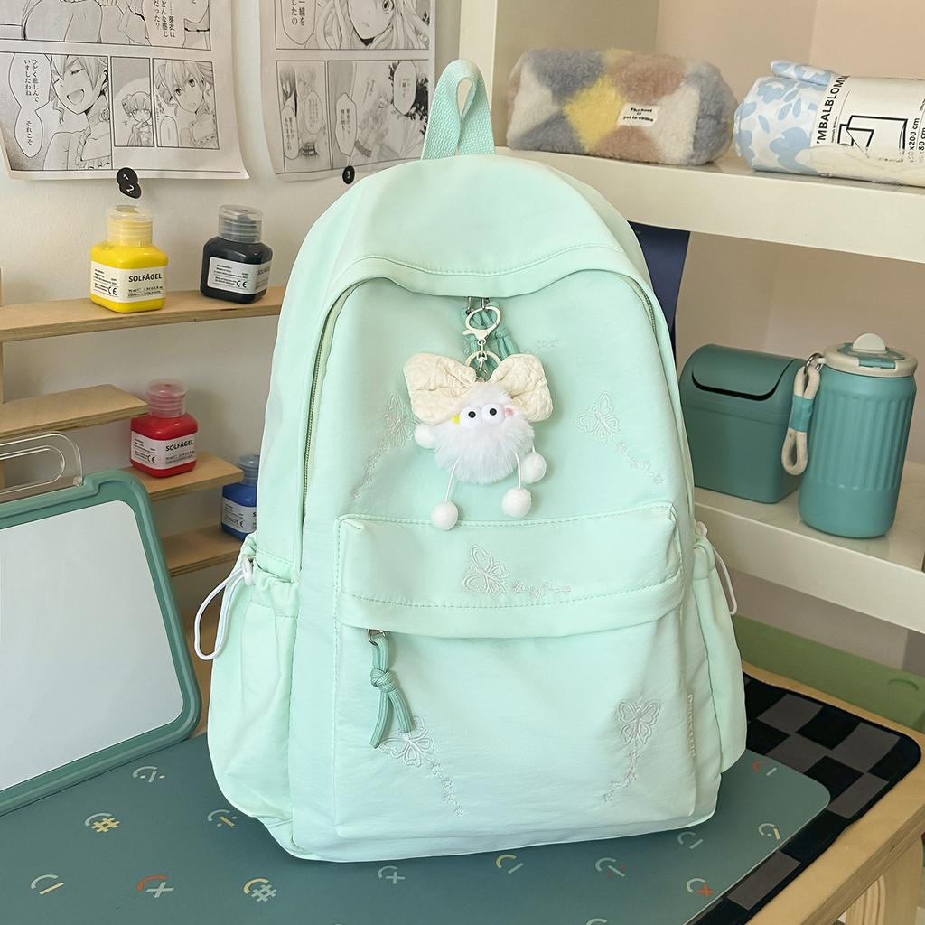 Schoolbag New Japanese Schoolbag Ins Style Niche High Value Candy Color Embroidered Backpack Junior High School Students Lightweight Backpack