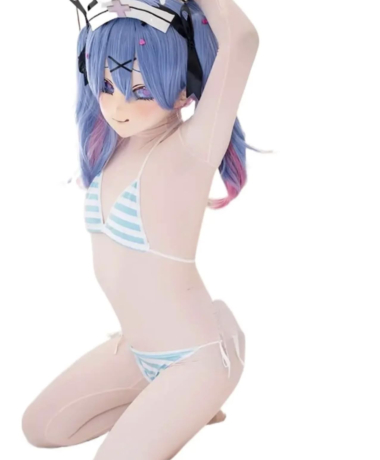 

[Zonto] Customize Your Cosplay Crossdress Second Skin Bodysuit with Cleavage Line Breast Forms, B-F Cup, and Loomis Zentai Suit (XL)