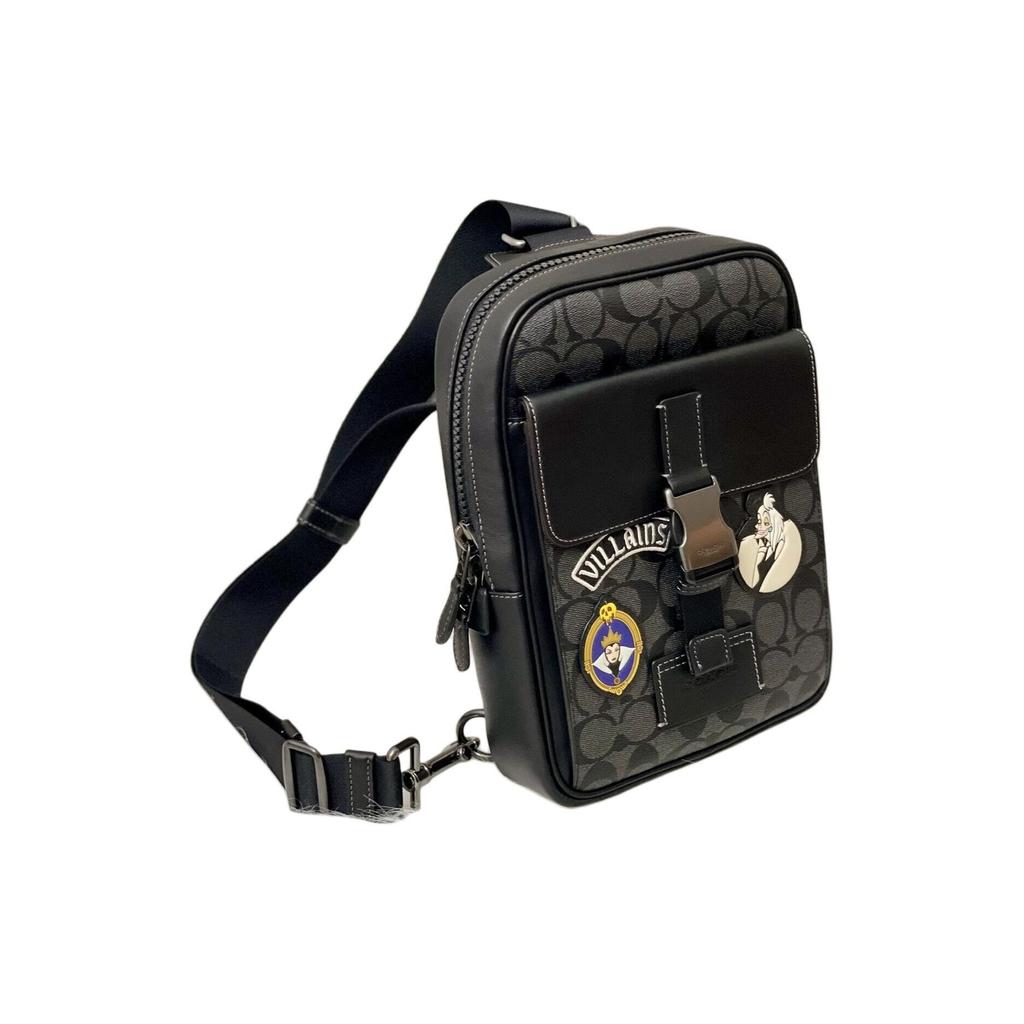 Coach X Disney Collaboration Track Pack With Multi-Functional Pockets Cartoon Patchwork Women Crossbody Bag CC113-QBPHT