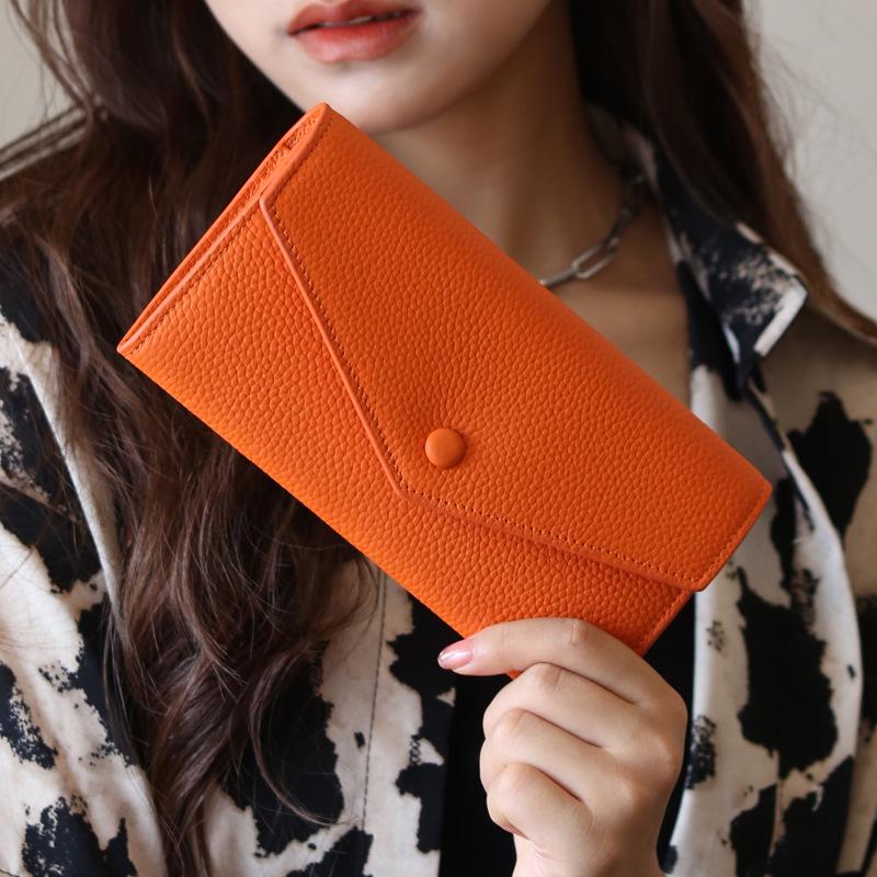 2024 Women's Genuine Leather Multifunction Long Wallet and Coin Purse with Phone Holder