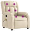 Vidaxl Reclining Massage Armchair, Cream, Fabric Upholstered