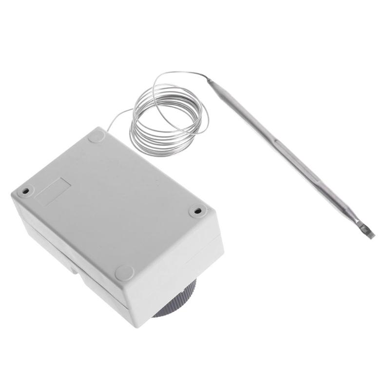 AC220V 0-40℃ Temperature Switch Capillary Thermostat Controller W Waterproof Box A0KF