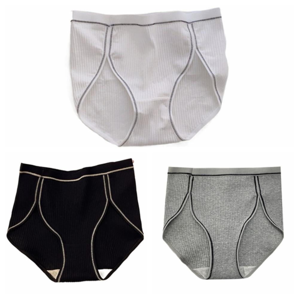 

3Pcs Thin Threaded Panties High Waist Underwear for Women Sweet Seamless Briefs Girl M-3Pcs