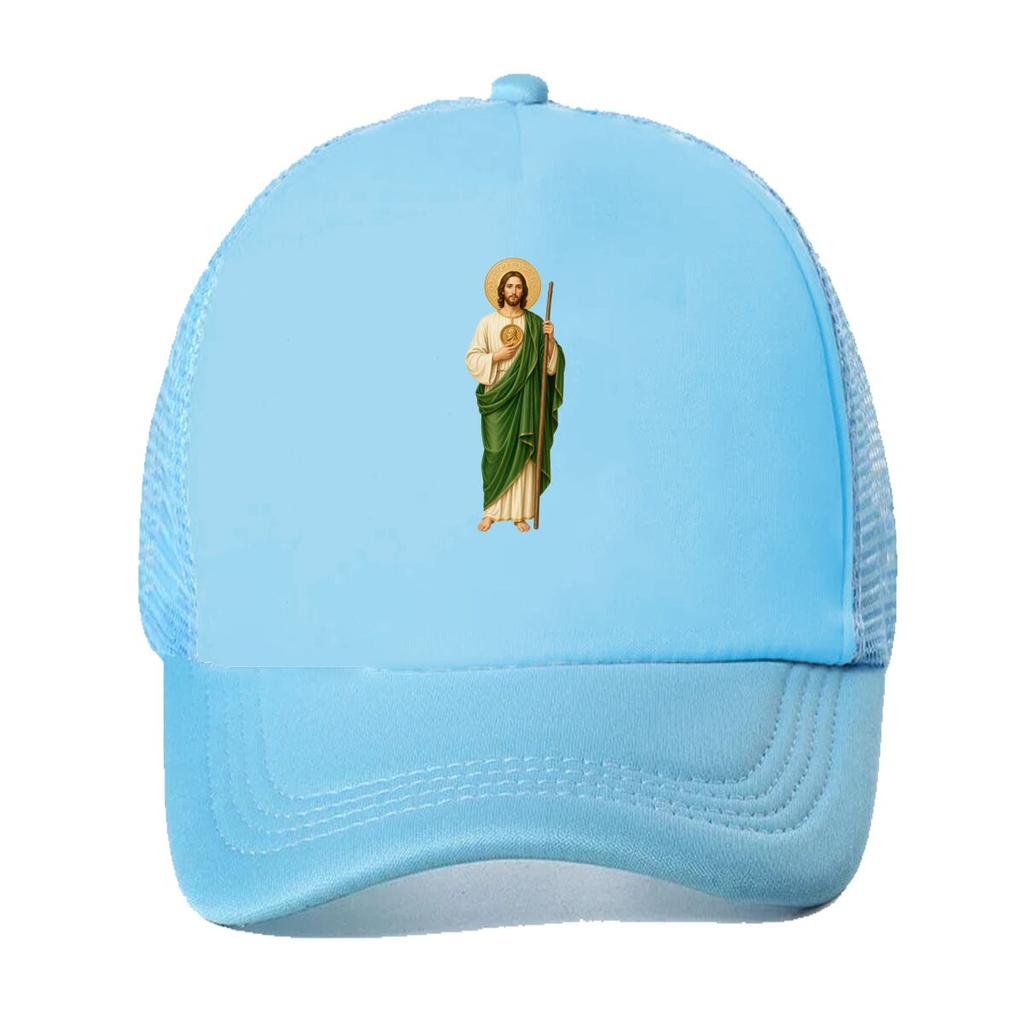 Saint Portrait With Green Robe Halo Mesh Baseball Cap For Womens Unisex FeUnisex Beach Dad Hat Hip Hop