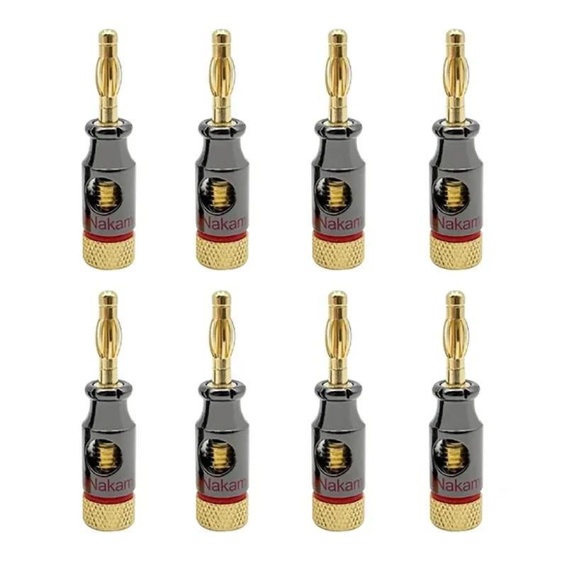 8PCS 4mm Banana Plug Spiral Type Adapter Electronic Connector Screw Stereo Speaker Audio Copper Terminal