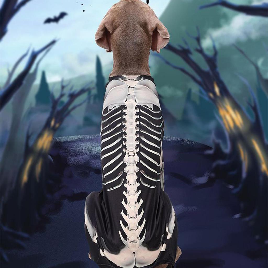 Halloween Dog Costumes Dog Skeleton Costume Puppy Bodysuit Pet Halloween Clothes for Holiday Photo Celebrations Outfits Apparel