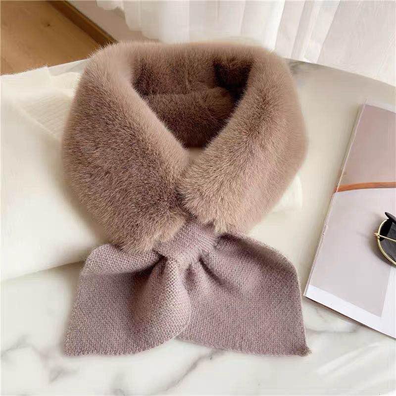 Fur Scarf Collar Cross-hair Korean Collar Super Cute Girl Imitation Hare Female Winter  Version