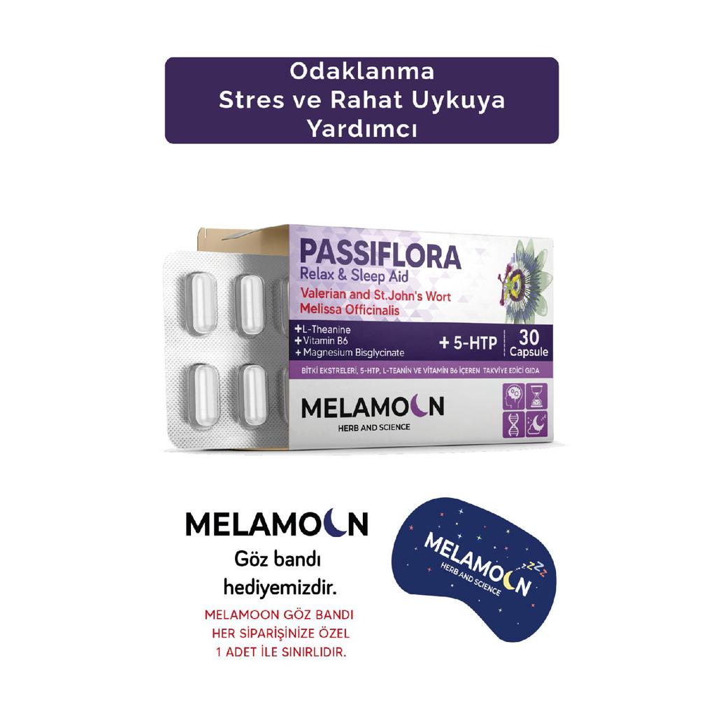 Passiflora, gestärkt mit Magnesium und 5-HTP, 30 Kapseln, um Stress und Schlaf zu lindern