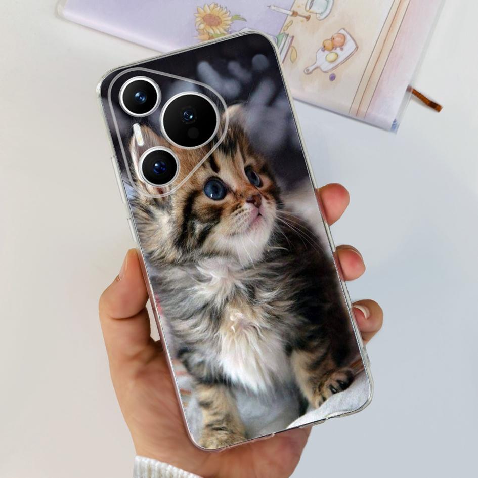 For Huawei Pura 70 Pro Plus Case Fashion Flowers Clear Soft Silicone Shockproof Phone Cover For Huawei Pura 70 Pro Pura70 Bumper