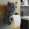 Wall Mount Toilet Paper Roll Holder Decorative Cat Shape Paper Stand Funny Animal Roll Storage Rack Kitchen and Bathroom Use