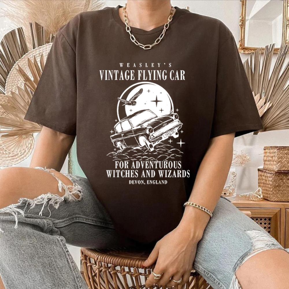 Vintage Fiying Car T Shirts Universal Shirt Unisex Harajuku Vintage Aesthetic ShortSleeve TShirts Oversized Streetwear Couples
