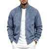 Men's Color Long Sleeve Zip-Up Jacket with Stand Collar for Casual Sporty Wear