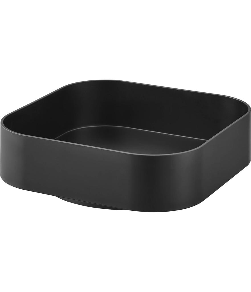 Yamazaki Jitsugyo Rotating Storage Rack Square Black W20 x D20 x Tower Spice Rack Seasoning Rack Tray Tabletop Rack 2199 Approx. H6.3cm