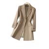 Herbst Frühlingsjacke Damen Langer Blazer Khaki Kaffee Schwarz Büro Damen Formelle Jacke Business Arbeitskleidung Mantel Weibliche Oberbekleidung
