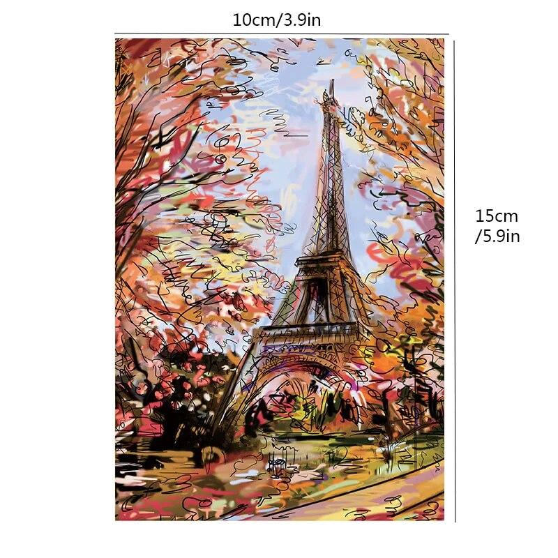 Pařížská věž + fotorámeček 150 Mini zkumavka Puzzle Světově proslulá série obrazů Cestovní puzzle YC-M