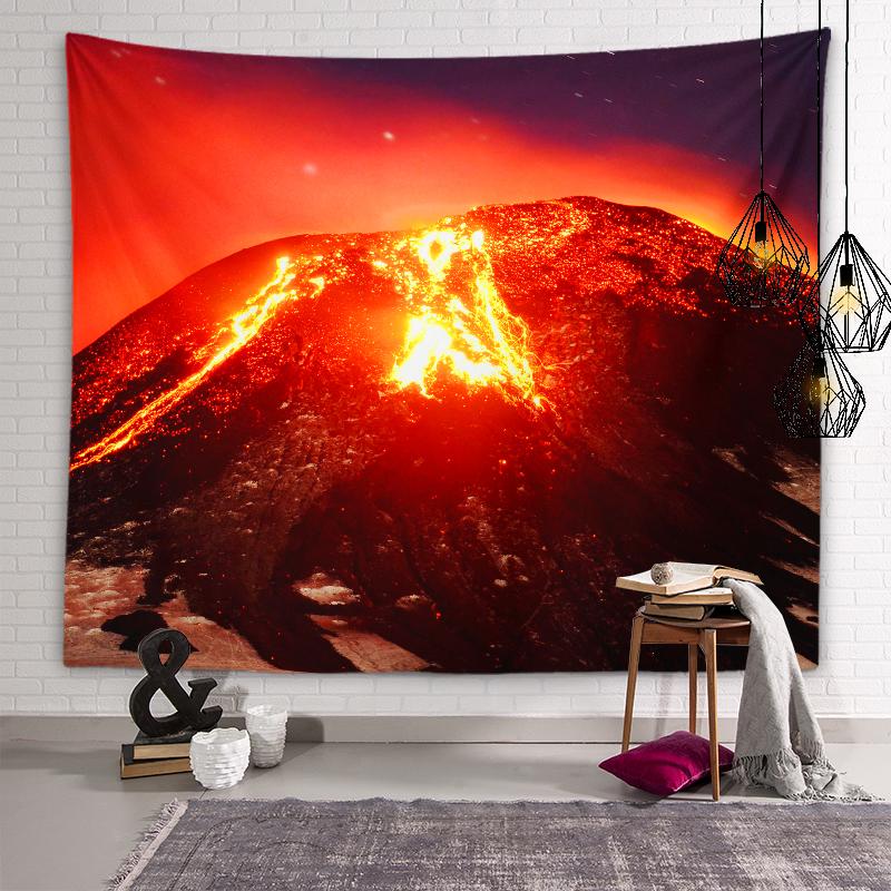 Volcanic Lava Eruption Landscape Wall Decor Tapestry Room Wall Art Personality Tapestry Living Room Bedroom Home Decor Tapestry