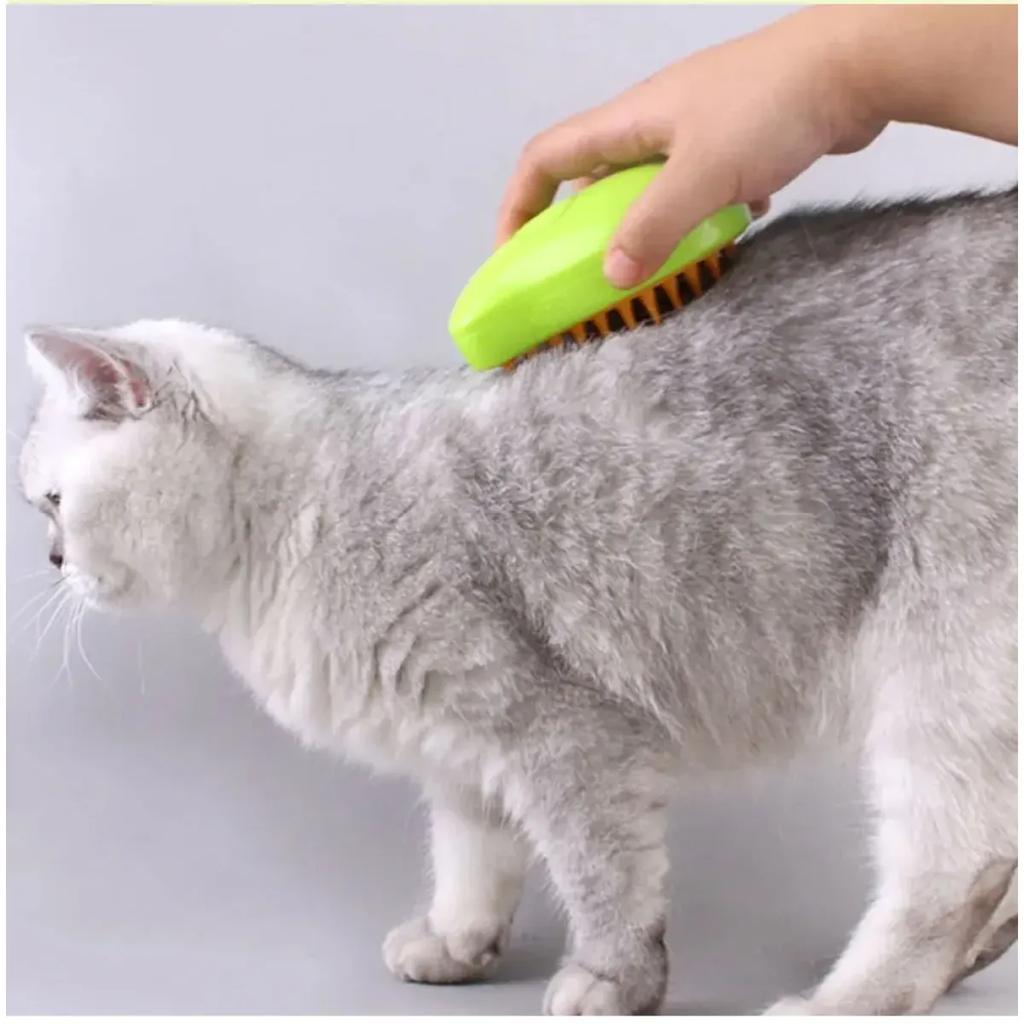 Spazzola a vapore per cani e gatti Spazzola a vapore Spruzzatore elettrico per massaggi Strumento per toelettatura di animali domestici Spargimento 3 in 1 Spray elettrici Pettini per massaggio