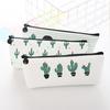 Cactus Flowers Canvas Pencil Stationery Case Box Cosmetic Makeup Pouch Bag