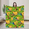 Comic Warm Soft Blankets T-Tmnts Character Decorative Plush Bedding Throws Funny Home Decor Flannel Bedspread Sofa Bed Cover