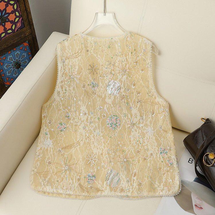 Spring/Summer National Style Jacquard Vest – Elegant Jacket for Middle-aged and Elderly Women
