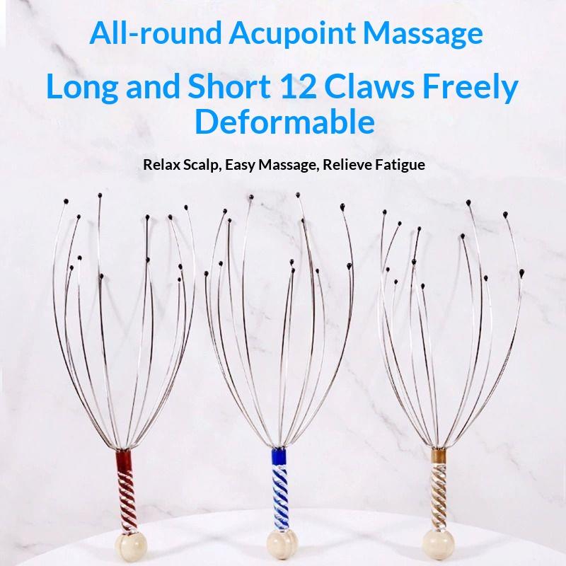 1Pcs Rubbing Scalp Relaxation Relief Body Massager Octopus Head Massager Scratcher Relieves Tension Health Care Tools