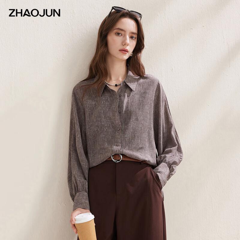 

Zhaojun Women s Silk Crepe Long-Sleeve Shirt L